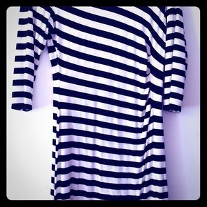 Black and white stripe INC size large dress. Worn